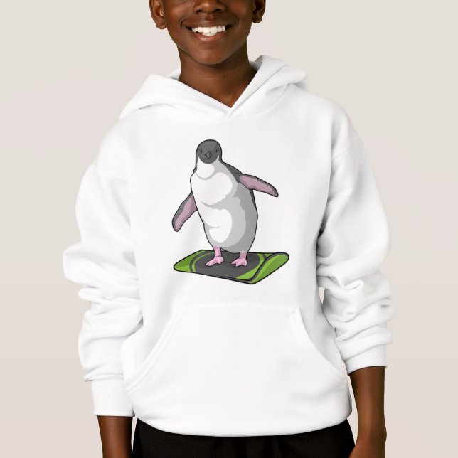 Penguin as Snowboarder with Snowboard Hoodie (Front)