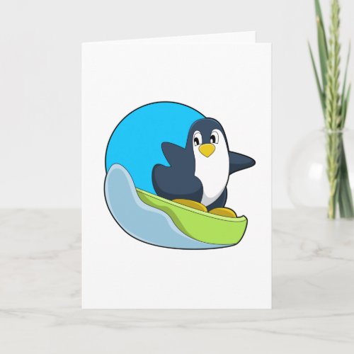 Penguin as Snowboarder with SonowboardPNG Card