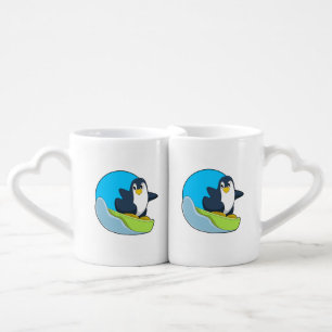 Penguin as Snowboarder with Sonowboard.PNG Coffee Mug Set