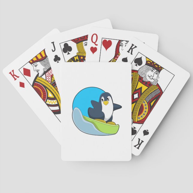 Penguin as Snowboarder with Sonowboard.PNG Poker Cards (Back)