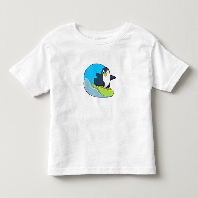 Penguin as Snowboarder with Sonowboard.PNG Toddler T-shirt (Front)