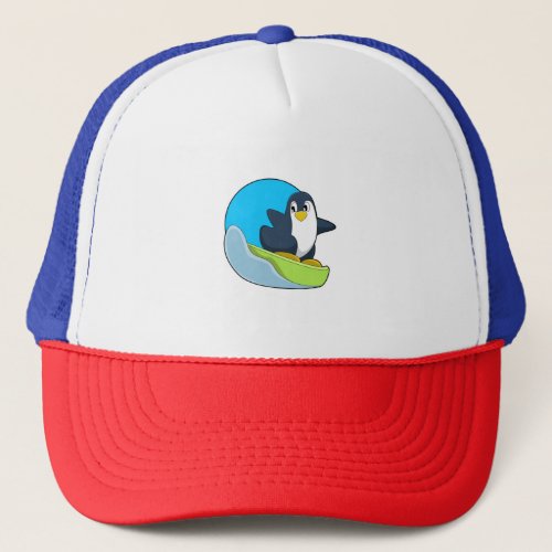 Penguin as Snowboarder with SonowboardPNG Trucker Hat