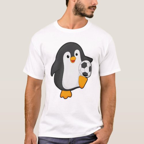 Penguin as Soccer player with Soccer ball T_Shirt