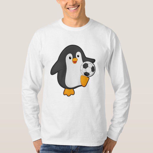 Penguin as Soccer player with Soccer ball T-Shirt (Front)