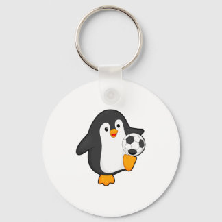 Penguin As Soccer Player With Soccer Ball T Shirt Keychain