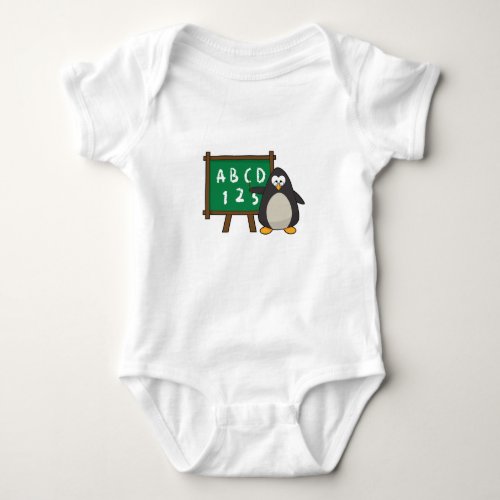 Penguin as Teacher with Blackboard Baby Bodysuit