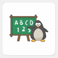 Penguin as Teacher with Blackboard