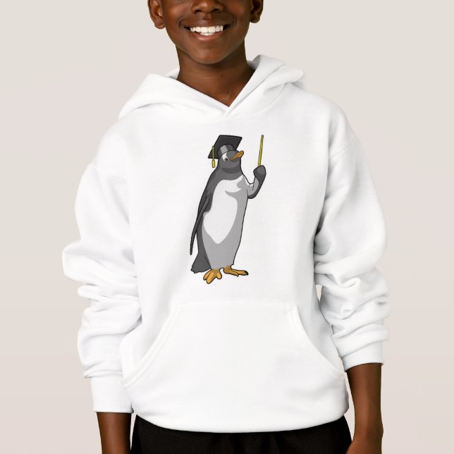 Penguin as Teacher with Pointer Hoodie (Front)