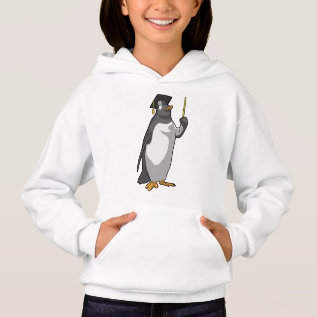 Penguin as Teacher with Pointer Hoodie (Front)