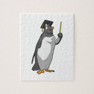Penguin as Teacher with Pointer Jigsaw Puzzle