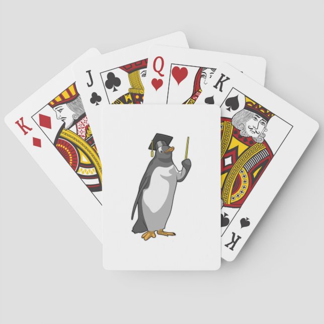 Penguin as Teacher with Pointer Poker Cards (Back)