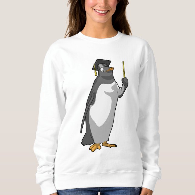 Penguin as Teacher with Pointer Sweatshirt (Front)