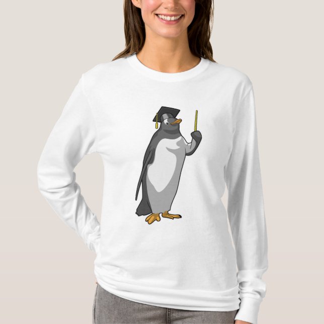 Penguin as Teacher with Pointer T-Shirt (Front)