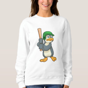 Penguin at Baseball with Baseball bat & Helmet Sweatshirt