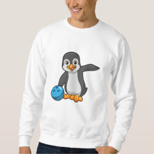 Penguin at Bowling with Bowling ball Sweatshirt
