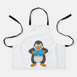 Penguin at Boxing with Boxing gloves Apron