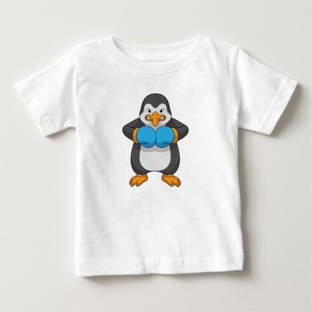 Penguin at Boxing with Boxing gloves Baby T-Shirt (Front)
