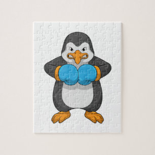 Penguin at Boxing with Boxing gloves Jigsaw Puzzle