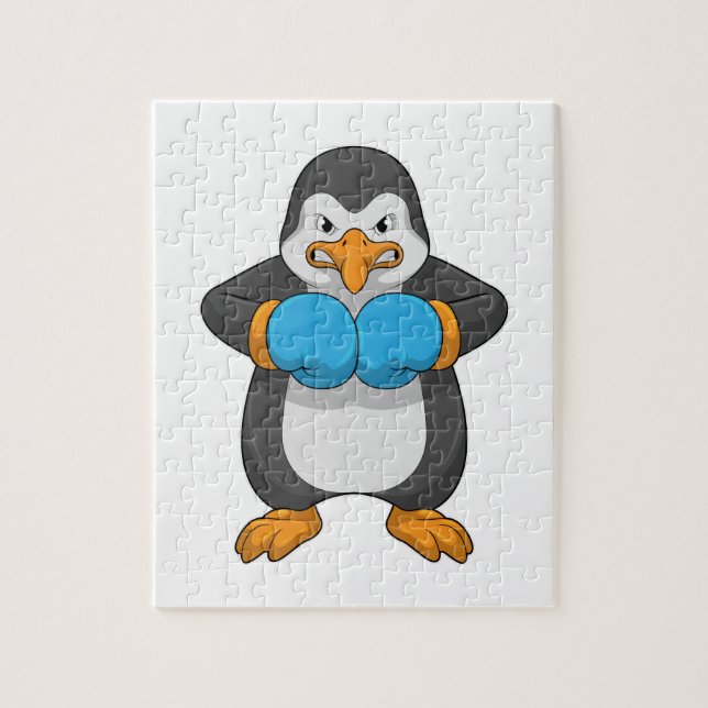 Penguin at Boxing with Boxing gloves Jigsaw Puzzle (Vertical)