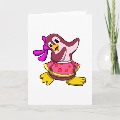 Penguin at Dance with Skirt Card