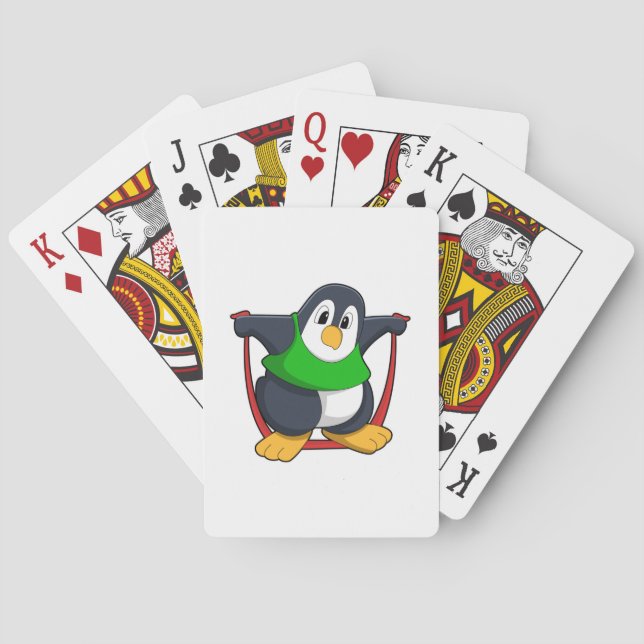 Penguin at Fitness with Skipping rope.PNG Poker Cards (Back)