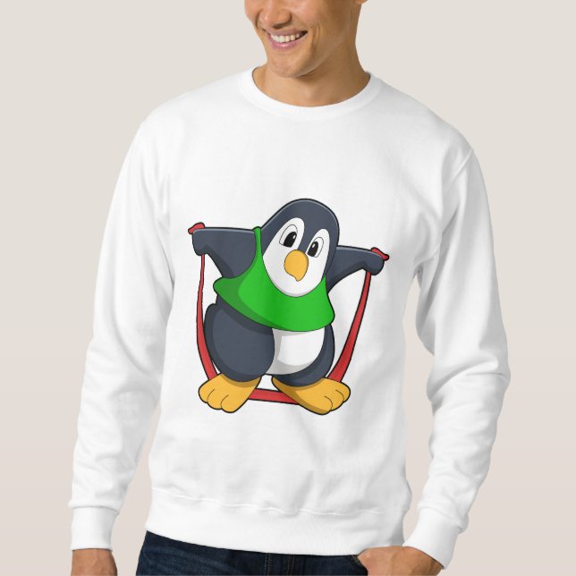 Penguin at Fitness with Skipping rope.PNG Sweatshirt (Front)