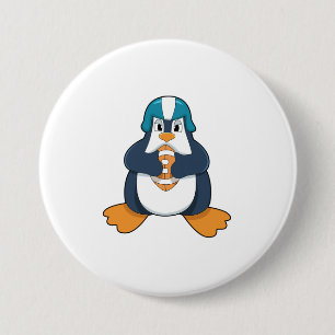 Penguin at Football Sports Button