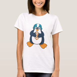 Penguin at Football Sports T-Shirt
