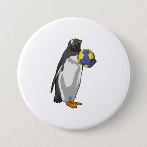 Penguin at Handball Sports Button