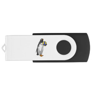 Penguin at Handball Sports Flash Drive