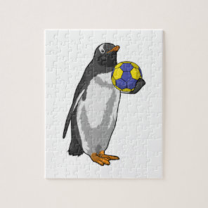 Penguin at Handball Sports Jigsaw Puzzle