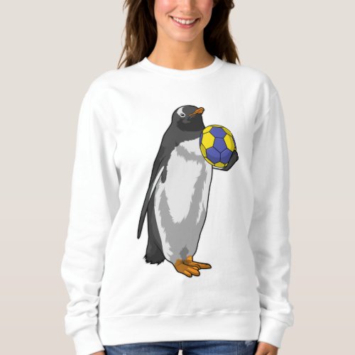 Penguin at Handball Sports Sweatshirt