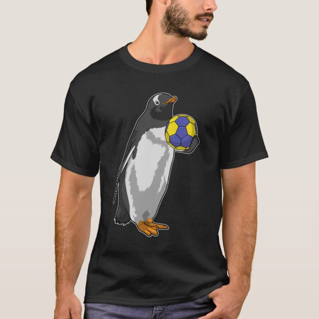 Penguin at Handball Sports T-Shirt (Front)