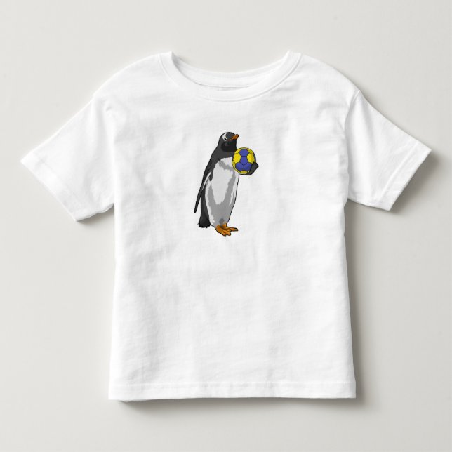 Penguin at Handball Sports Toddler T-shirt (Front)