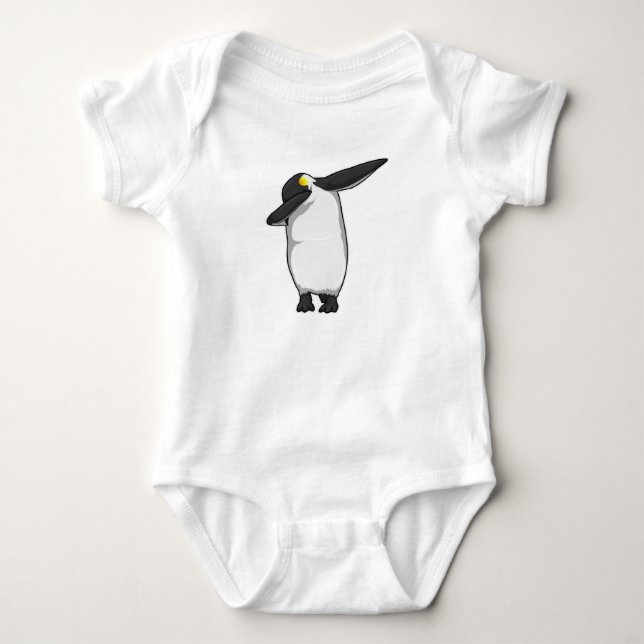Penguin at Hip Hop Dance Dab Baby Bodysuit (Front)