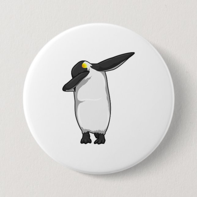 Penguin at Hip Hop Dance Dab Button (Front)