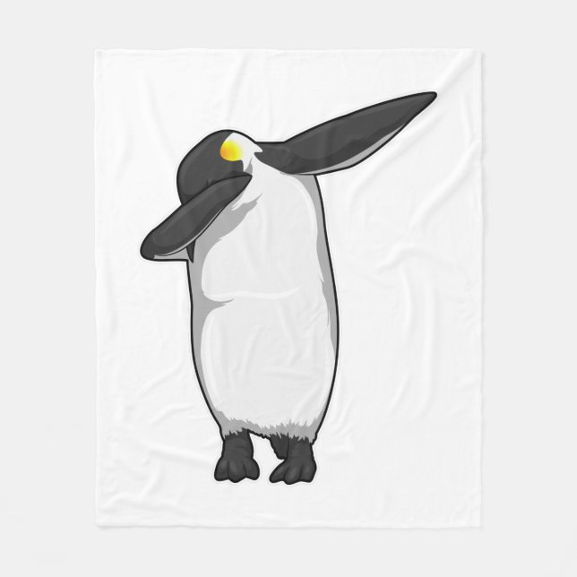Penguin at Hip Hop Dance Dab Fleece Blanket (Front)