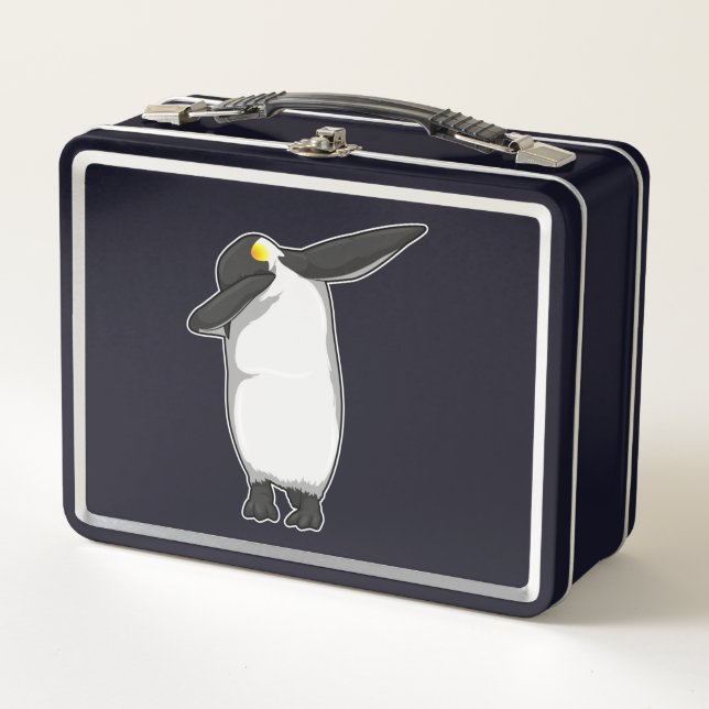 Penguin at Hip Hop Dance Dab Metal Lunch Box (Front)