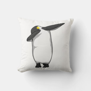 Penguin at Hip Hop Dance Dab Throw Pillow