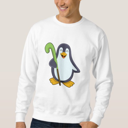 Penguin at Hockey with Hockey bat Sweatshirt