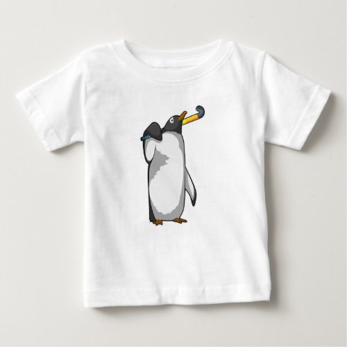 Penguin at Hockey with Hockey stick Baby T_Shirt