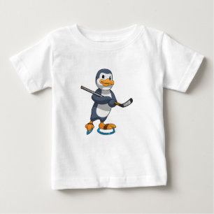 Penguin at Ice hockey with Ice hockey stick Baby T-Shirt