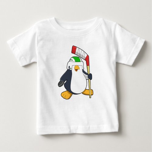 Penguin at Ice hockey with Ice hockey stick Baby T_Shirt