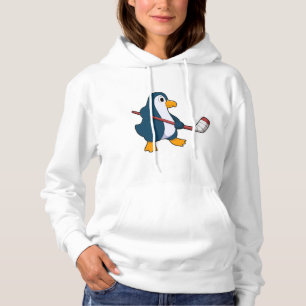 Penguin at Ice hockey with Ice hockey stick Hoodie