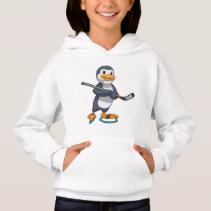 Penguin at Ice hockey with Ice hockey stick Hoodie