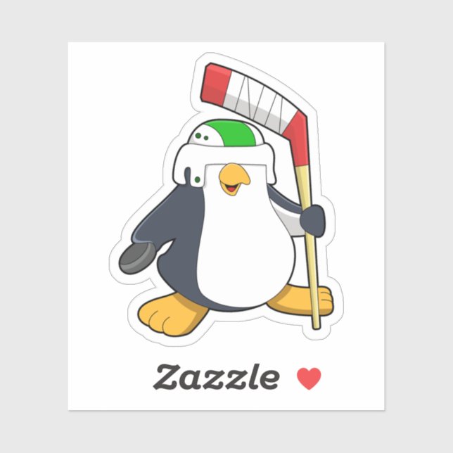 Penguin at Ice hockey with Ice hockey stick Sticker (Sheet)