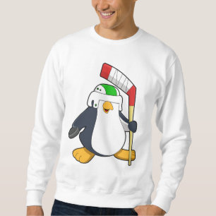 Penguin at Ice hockey with Ice hockey stick Sweatshirt