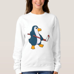Penguin at Ice hockey with Ice hockey stick Sweatshirt
