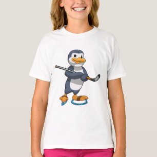 Penguin at Ice hockey with Ice hockey stick T-Shirt