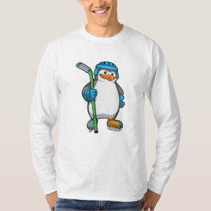 Penguin at Ice hockey with Ice hockey stick T-Shirt